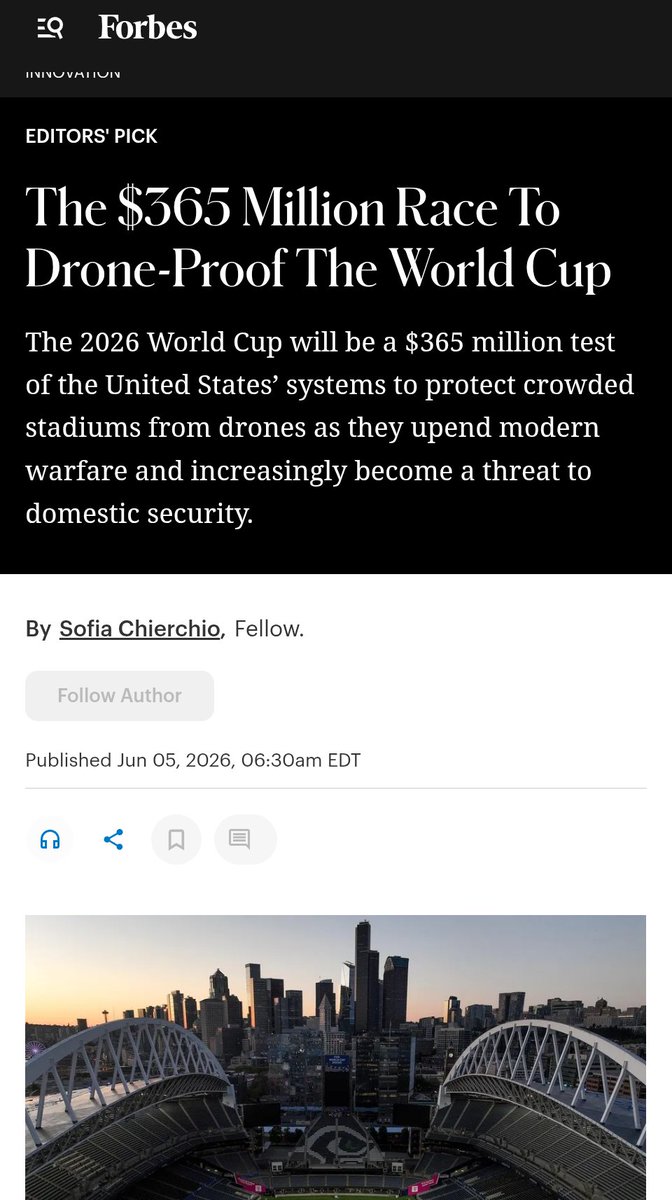 Ellis8772678531's tweet photo. #onds $ONDS 
Still can't believe ondas getting a mention from forbes about the world cup.

Next 5-10 years, ondas will be on over $100. https://t.co/vfTGgjqGiq