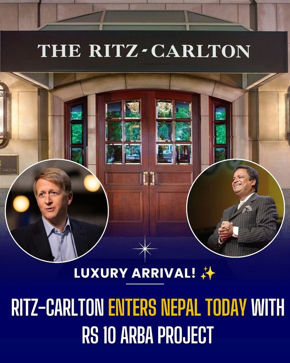 RauniyarRo51799's tweet photo. ठमेलमा करिब १० अर्ब रुपैयाँ लगानीमा The Ritz-Carlton Kathmandu निर्माण हुने भएको छ। यसका लागि CG Hospitality र Marriott International बीच सम्झौता हुने तयारी छ। परियोजनाले नेपालमा लक्जरी पर्यटन र विदेशी लगानी प्रवर्द्धन गर्ने अपेक्षा गरिएको छ। https://t.co/9wnCXGQQ36