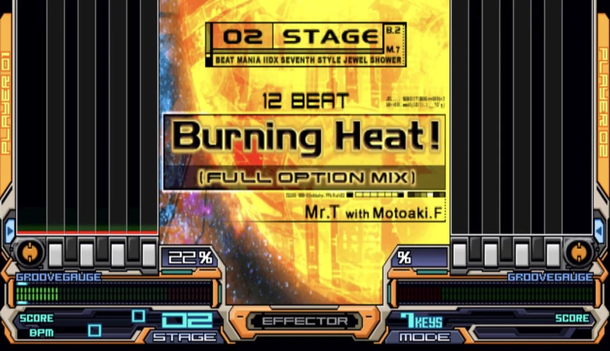 Yo4king3_MPS's tweet photo. 曲開始画面でIIDX史上最もカッコいいのはAC7thのBurning Heat!!でもはや議論の余地なしです。 https://t.co/kYHbX70D0Q
