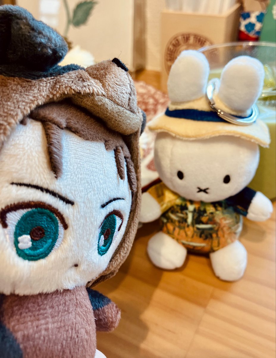nrk_mmd's tweet photo. 抹茶のスイーツを堪能してきました☺️🐶
しれっと混ざる大ゴッホ展でお迎えしたミッ…🐰

すべて美味しくて最高のひとときでした🥰

 #えれわんと一緒 https://t.co/8gvA2B6pg0