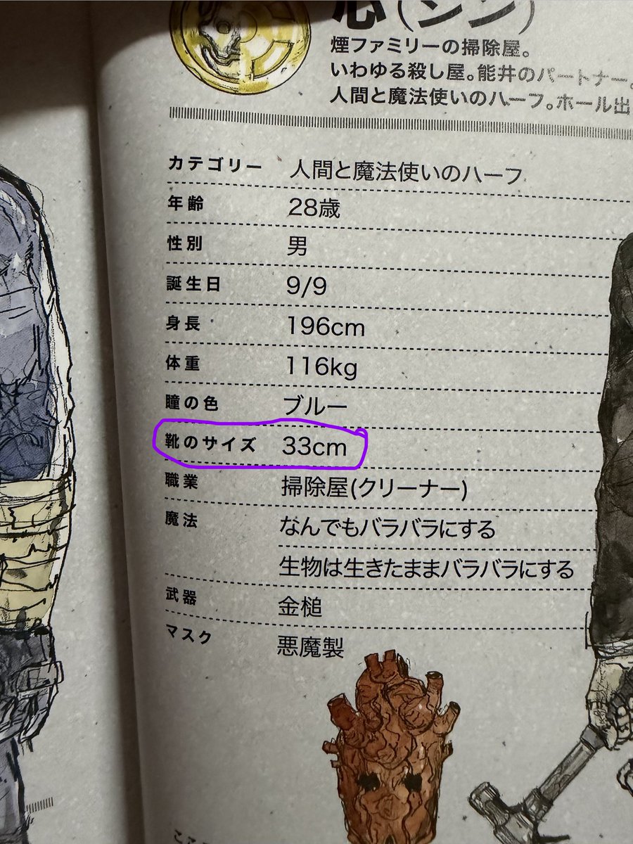 cl121906's tweet photo. @yanda08__ I happen to have a character design book, and I checked Shin's shoe size, which is 33cm (using the Japanese shoe size system), while it's 15 using the American shoe size system (which is equivalent to size 50 in my country, China). https://t.co/dXAWCb2bkr