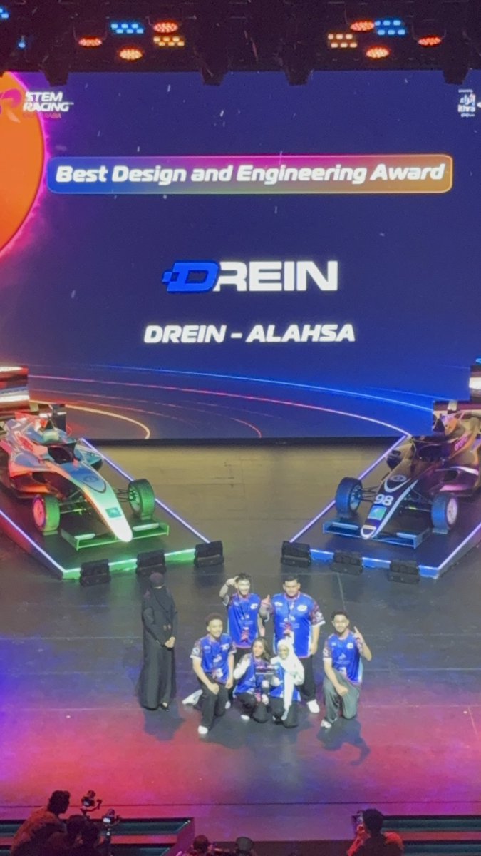 FadiAlreefi's tweet photo. نفخر بدعم فريق STEM RACING - DREIN الذي حقق عدة جوائز و المركز الرابع وتأهل للمسابقة العالمية في سنغافورة 🇸🇬🏎️
إنجاز مميز يعكس العمل الجاد والطموح والإبداع. نتمنى لهم المزيد من النجاح والتميز في المنافسات العالمية القادمة.
#SteamRacing #F1inSchools #SaudiTalen https://t.co/896NE18vtP
