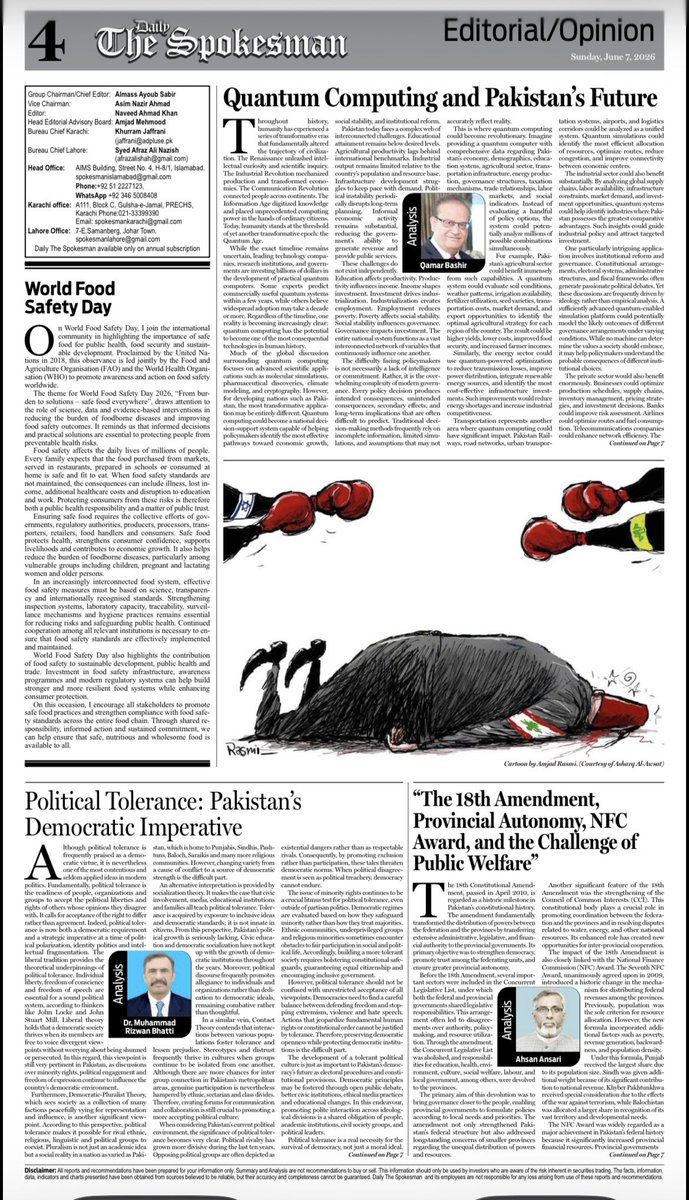 rizwanbh79's tweet photo. My latest op-ed, Political Tolerance: Pakistan’s Democratic Imperative, argues that respecting differences, protecting minority rights and promoting dialogue are essential for democratic resilience and social harmony in Pakistan.

#PoliticalTolerance #Democracy #Pakistan https://t.co/Z8ht8gX3EL