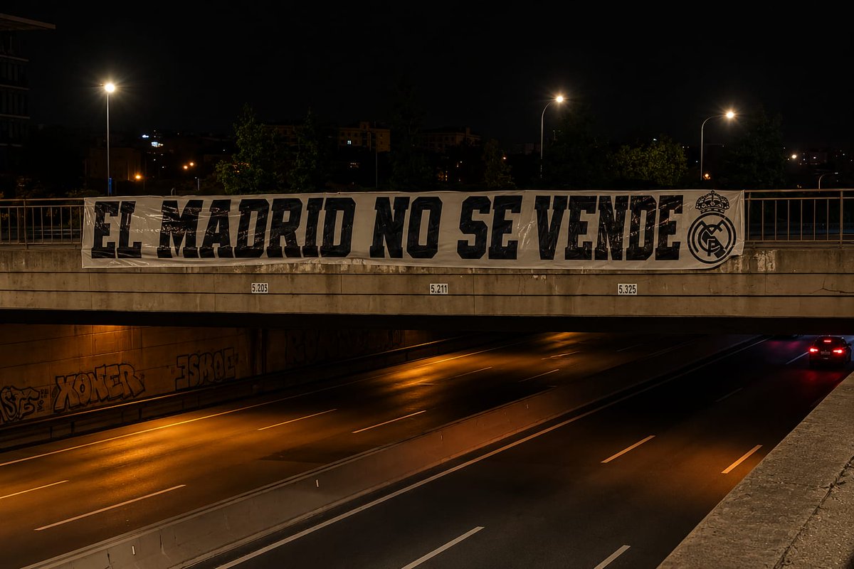 FondoSur_1980's tweet photo. ¡El Madrid no se vende! ¡Florentino cobarde! 
#NoALaSAD #HalaMadrid #AnasGoHome https://t.co/b2N7WcdU69