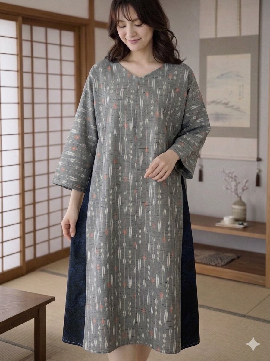 kimonokaede's tweet photo. 私の大好きな、矢絣の反物から、ワンピースを仕立てました❤︎
麻の葉の反物は、化繊なので、半袖ワンピースにしたいと思います！

本日、creemaはポイント5倍デー、メルカリは、お買い物市にエントリーすると、最大400円分ポイント還元されます！ https://t.co/yG07GrNiR0