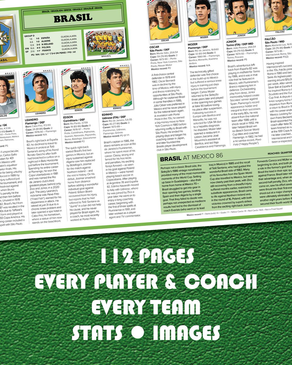 Mexico86HQ's tweet photo. Looking for a Father's Day gift for the retro football fan this World Cup summer? The Heroes of Mexico 86 reveals what happened to every player Dad swapped and stuck into his sticker album 40 years ago. Featuring Maradona, Lineker &amp; more, it's a chance to relive a magical time!