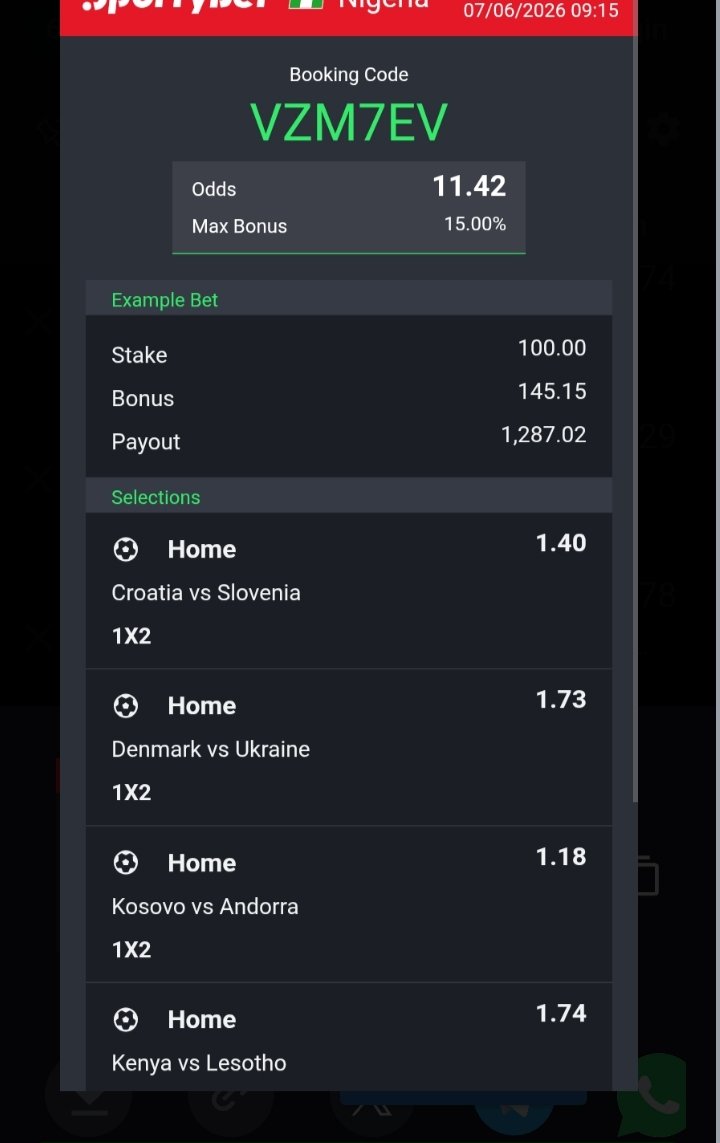 betnnoung's tweet photo. SUNDAY BREAKFAST⚽⚽

SHARP 12 ODDS 

VZM7EV @SportyBet
@SportyBetNG

BET WISELY 👍👍 https://t.co/OnSRFuPGAE