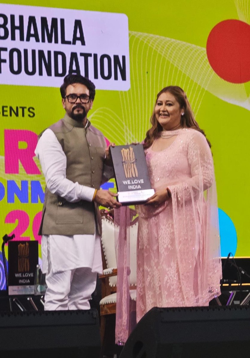 sseemasinghh's tweet photo. Honoured and humbled to receive the Youth Green Crusader Award from the Hon’ble Governor of Maharashtra  and Shri Anurag Thakur, Member of Lok Sabha on the occasion of World Environment Day, at a remarkable event organized by the Bhamla Foundation.

This recognition strengthens my commitment towards creating a greener, more sustainable future through meaningful environmental action and community engagement.

It was also a pleasure to meet and interact with inspiring personalities including Mallika Arora, Badshah, Rupali Ganguly, and many other distinguished guests who are using their influence to drive positive change.

A heartfelt thank you to Saher Bhamla and Asif Bhamla for the kind invitation and for their unwavering efforts in promoting environmental awareness and sustainability. Your dedication continues to inspire countless individuals to become responsible stewards of our planet.

Every tree planted, every life touched, and every step taken towards sustainability brings us closer to a better tomorrow.

#WorldEnvironmentDay #YouthGreenCrusader #Sustainability #GreenFuture #EnvironmentalLeadership #ClimateAction #BhamlaFoundation #SeemaSingh #MeghashreyFoundation #SaveEnvironment