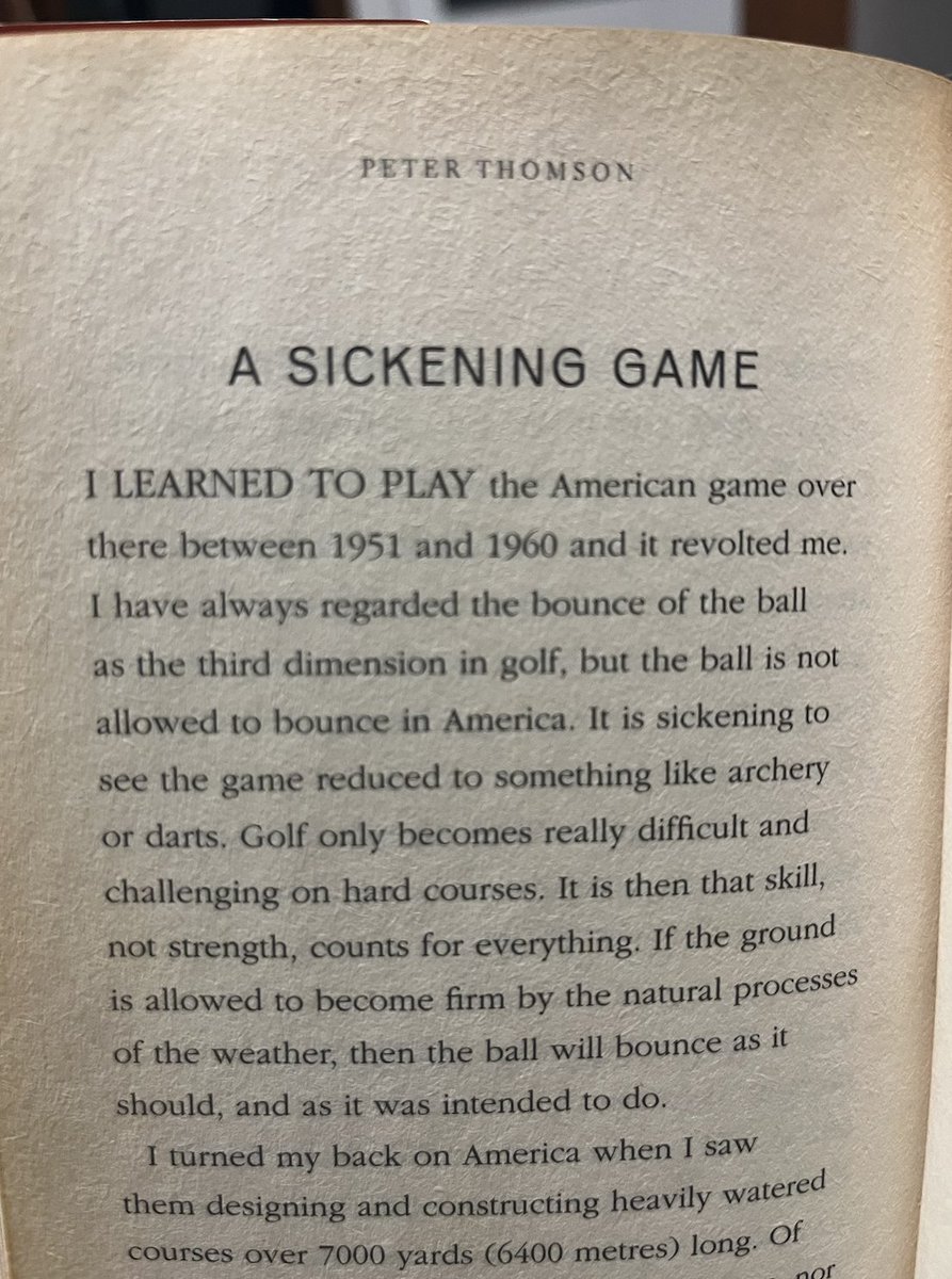 andrew_crockett's tweet photo. Peter Thomson was in a class of his own. . . 
Golf is ever poorer without his presence and commentary, but his spirit lives on. . . long live #linksgolf and the purity of the game. 

*note this is from this book, page 178
https://t.co/E8s43Abphs https://t.co/FiakTeK5Kt