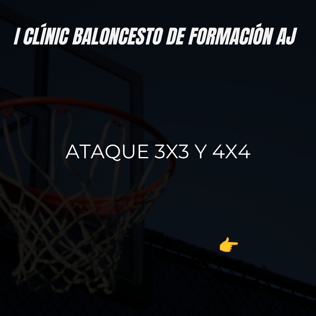 angelgjareno's tweet photo. 🏀 Ataque 3x3 y 4x4
3x3: El corazón del juego colectivo. 
4x4: El ensayo general antes del juego real.

En el I CLÍNIC DE FORMACIÓN AJ lo trabajaremos y lo viviremos en la pista.

Descarga el dossier con todo el programa técnico y reserva tu plaza aquí: 🔗 https://t.co/jxzZik2CgH https://t.co/LQcKAgE8nO