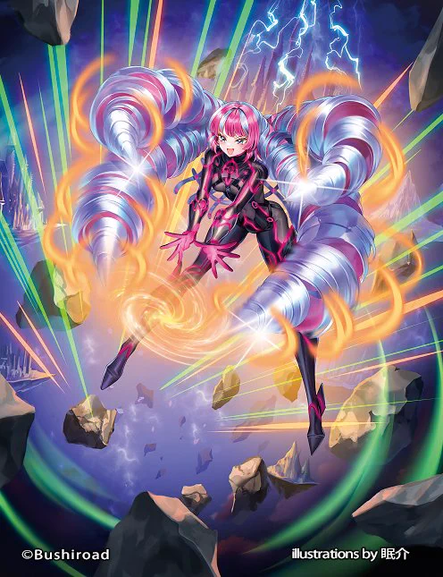 カードファイト!! ヴァンガード 「冥淵葬空」にて【スクリューカール・ダムゼール】を、「武奏烈華」にて【極光戦姫 トランシャン・オーレン】を描かせていただきました。 よろしくお願いいたします! #ヴァンガード #cf_vanguard