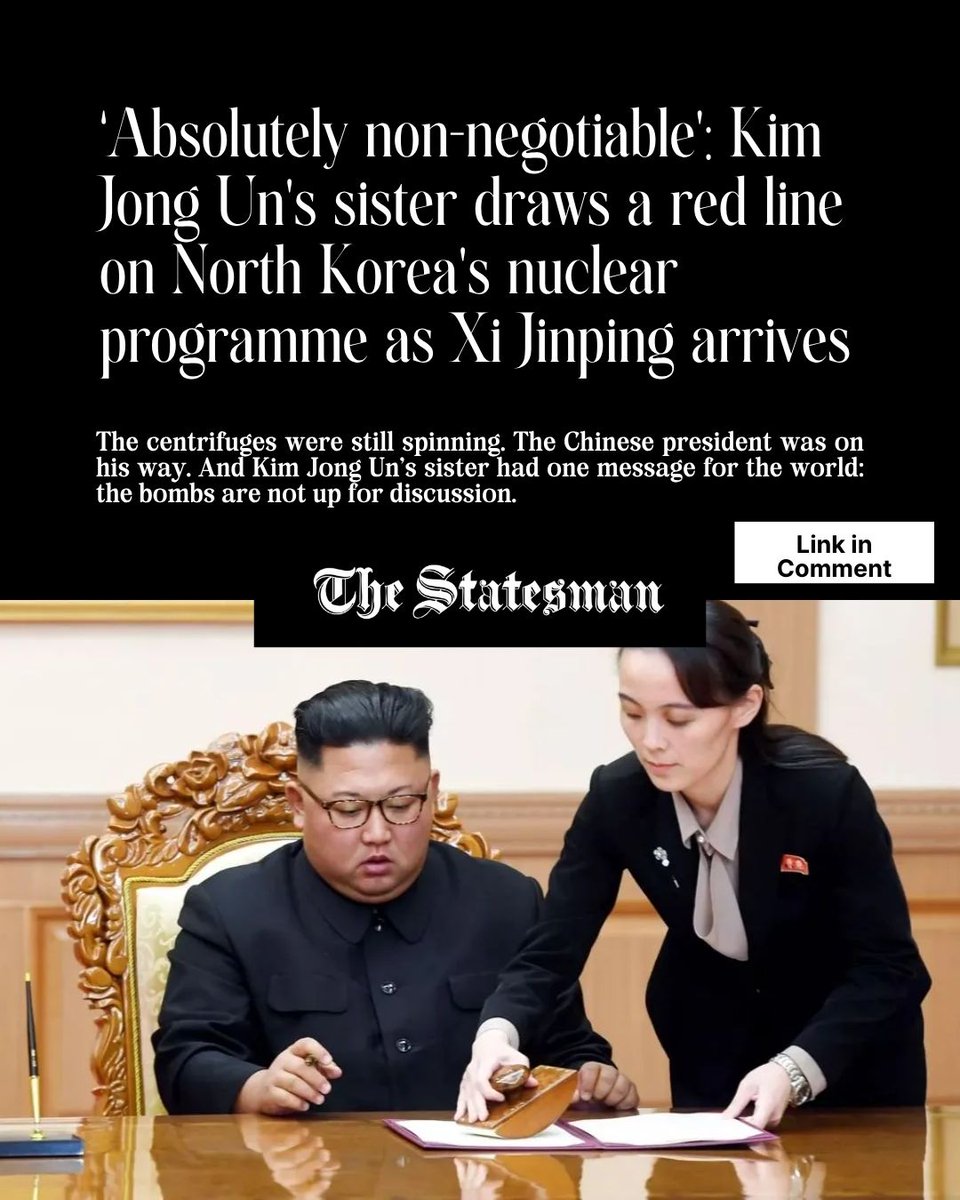 Kim Yo Jong, the sister of North Korean leader Kim Jong Un, declared that North  Korea's status as a nuclear power is “absolutely non-negotiable.” The  statement was carried by North Korea's official