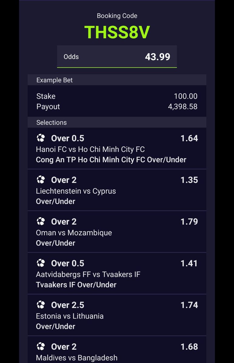imanatipz's tweet photo. GOOD MORNING 

BET OF THE DAY 

Sporty code
 
THSS8V

STAKE WELL

Repost for others to play https://t.co/dQdUITh0Jf
