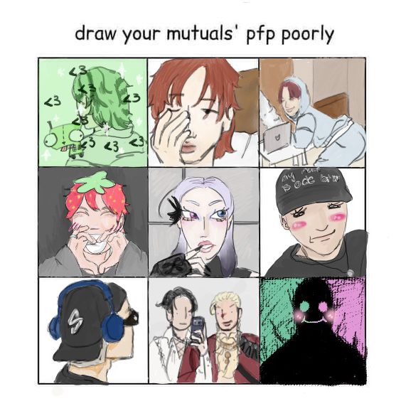 alainska1217's tweet photo. like 2 weeks late and i'm also never doing this again thanks 

some of u changed your pfp so i just used the one u currently have except vko because i already did vko's before they changed their pfp again <3 https://t.co/JhAswjpf4x