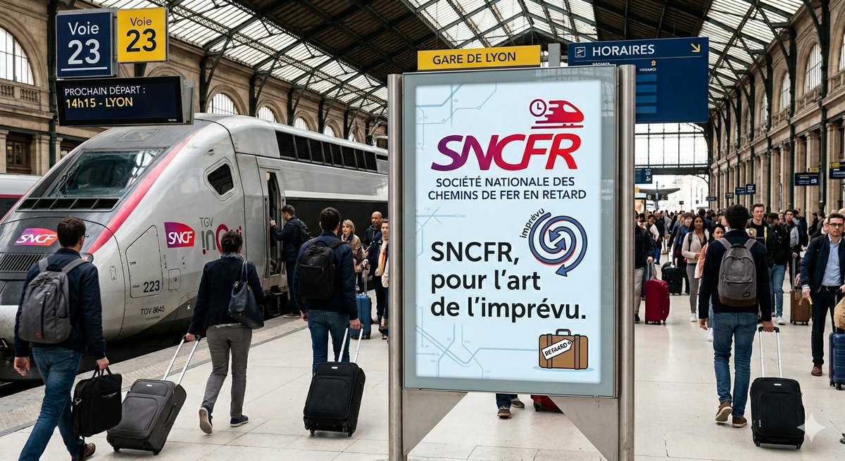 NBLinks_3's tweet photo. @GroupeSNCF je vous propose de changer d'identité pour correspondre mieux à la réalité ^^
- affiche réalisée avec Gemini Extended https://t.co/xSBjw11iJe