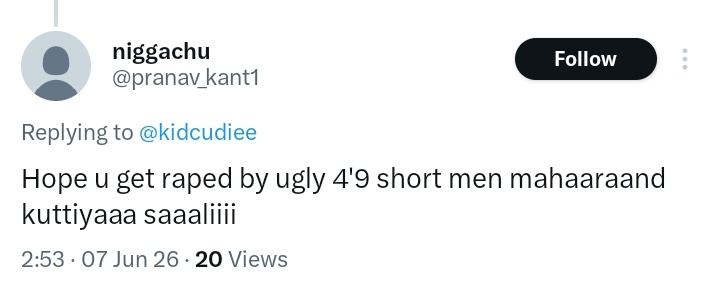 kidcudiee's tweet photo. delete kyu krdi gandu @pranav_kant1 will be filing a formal cyber crime complaint against you https://t.co/WcKqvC23SL