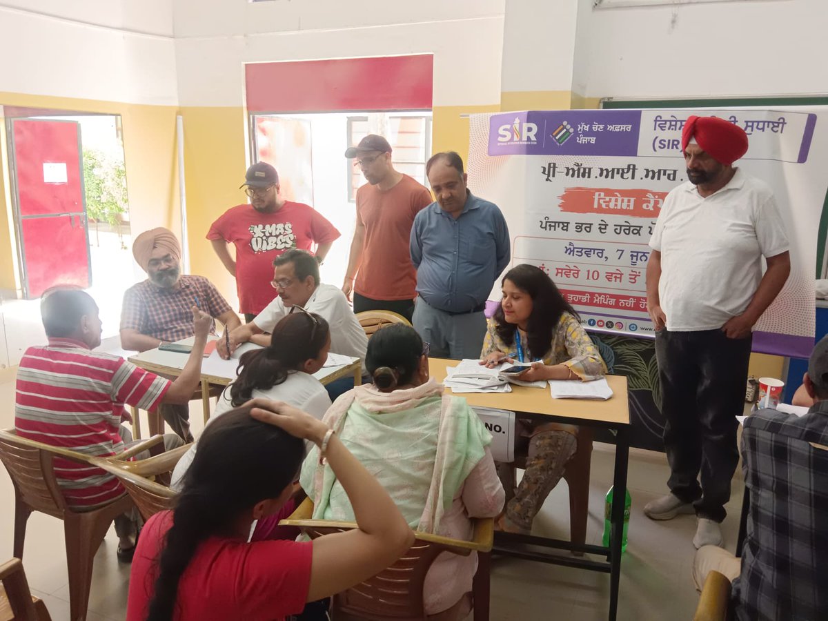 dcmohali's tweet photo. DC-cum-District Election Officer Komal Mittal visited polling booths at Balongi, Paragon School and Millennium School, Mohali. Reviewed the ongoing voter mapping exercise ahead of the SIR-2026 commencing on June 25.  Get feedback from BLOs &amp; voters

#SIR2026 #VoterMapping #Mohali https://t.co/sXzTGKD1gb