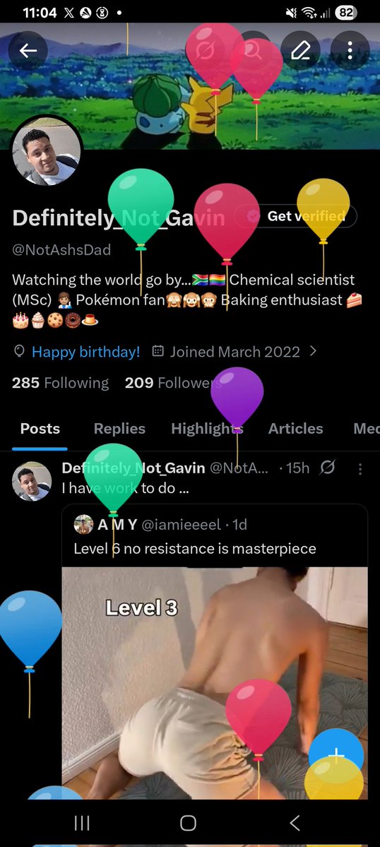 NotAshsDad's tweet photo. Balloon day!
37, according to the calendar (and my lower back pain) https://t.co/wGD7qqgXKc
