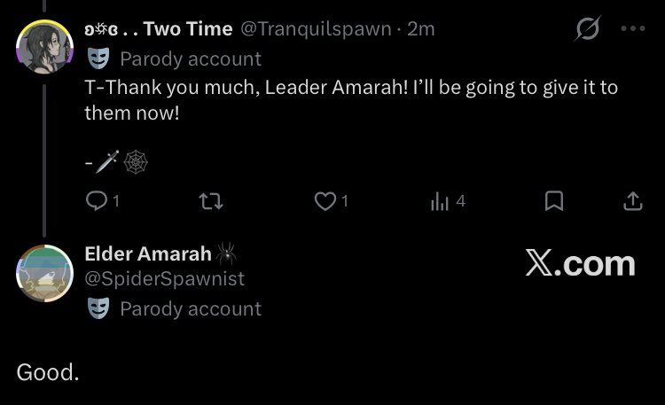 Tranquilspawn's tweet photo. HA I AIN’T RETURNING SHIIIIIT- 

-🗡️🕸️ https://t.co/mvmCtZRuyg