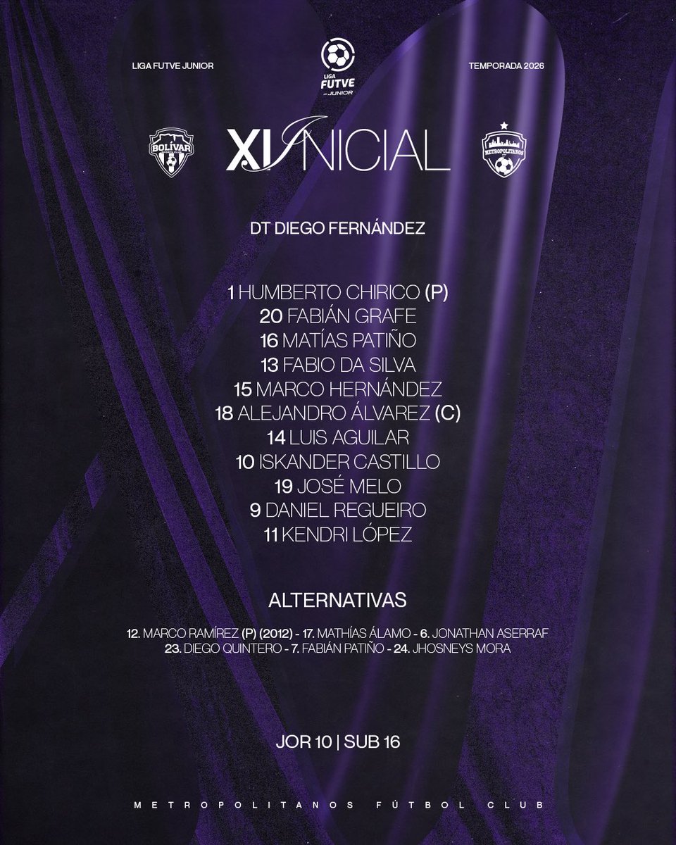 MetroCantera's tweet photo. ¡XI titular de nuestra Sub-16!

#SiempreVioleta
#ElFuturoDelFUTVE https://t.co/HQeHsedHOd