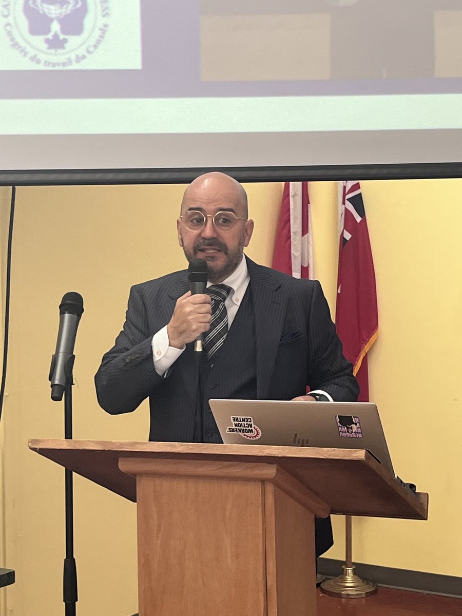 torontolabour's tweet photo. Hot start to our Municipal Training Conference this morning with a visit from Toronto @MayorOliviaChow, and intro from our municipal Guru @MatiasdeD, a welcome from our president Andria Babbington and our first presentation from our friends @CanadianLabour. https://t.co/OFU62Ki78P