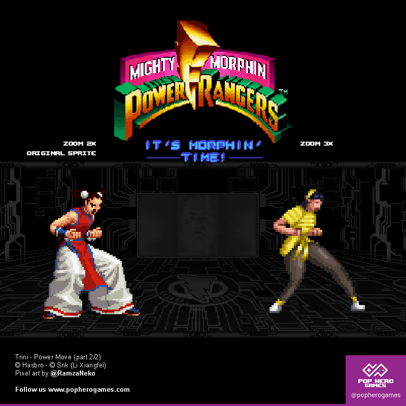 PopHeroGames's tweet photo. Trini is a martial arts expert, so we wanted to give her some really iconic moves. This is her Power Move, where she slides and, upon hitting the enemy, passes underneath them and throws them backward. And we mixed two different bases: Strider and Li Xiangfei :)
by @ramzaneko https://t.co/w1pakY9E84