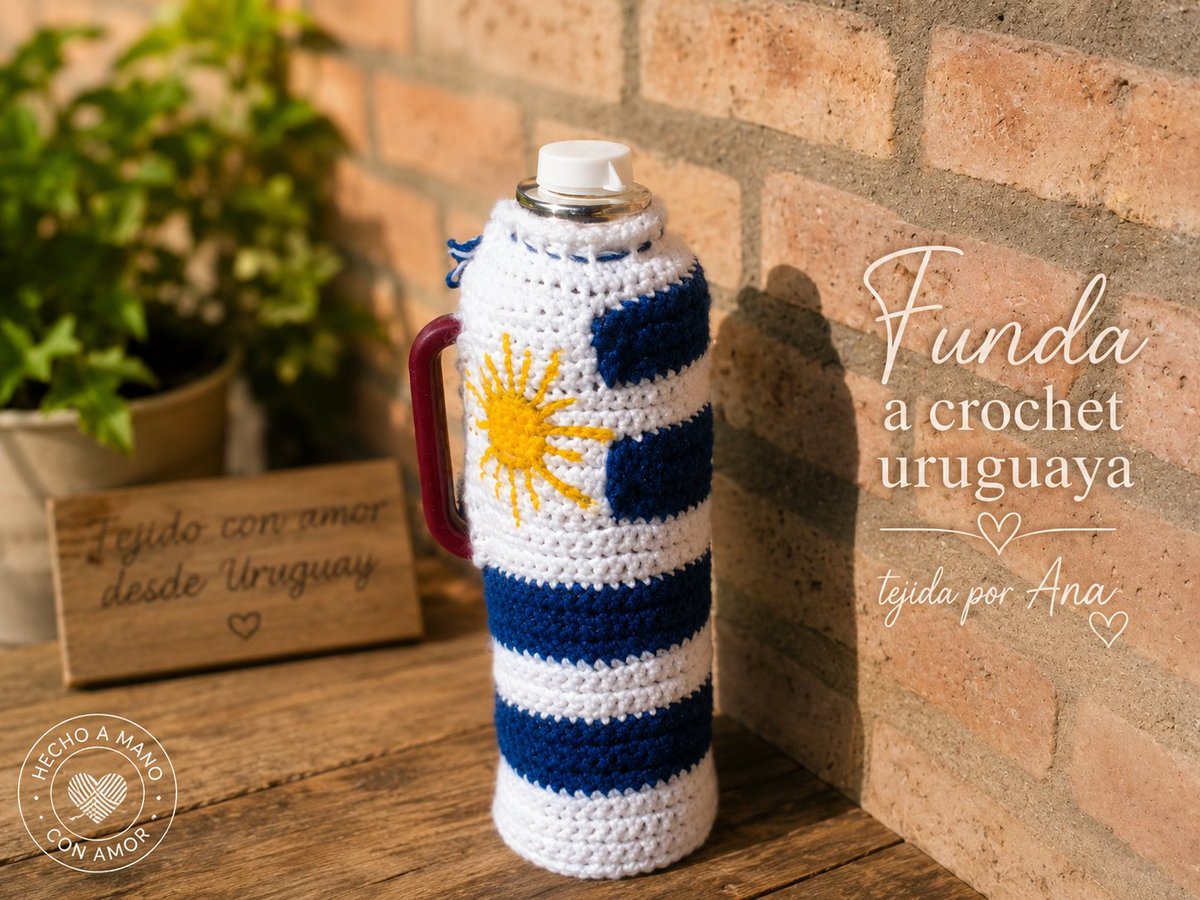 crochetar's tweet photo. 🇺🇾🧶 Una hermosa funda para termo tejida a crochet por Ana, inspirada en los colores y símbolos de Uruguay.

Descubre todos los detalles en el artículo👇
https://t.co/peotItDCSr https://t.co/UNEgXJACux