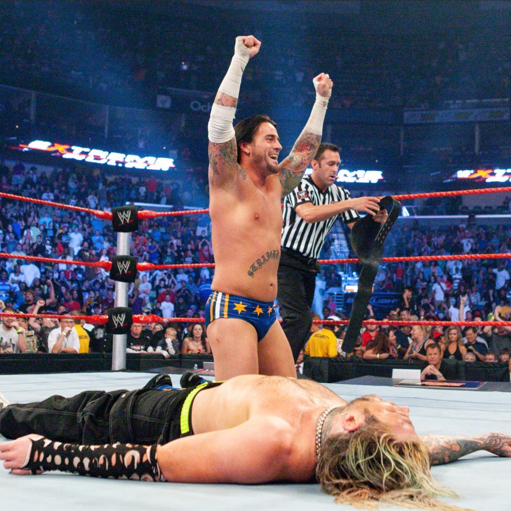 USANetwork's tweet photo. 17 years ago, CM Punk stunned the WWE Universe when he cashed in his MITB contract and defeated Jeff Hardy for the World Heavyweight Championship, who only held the title for 3 minutes! #WWE #WWEThrowback https://t.co/SWOnHTHNXA