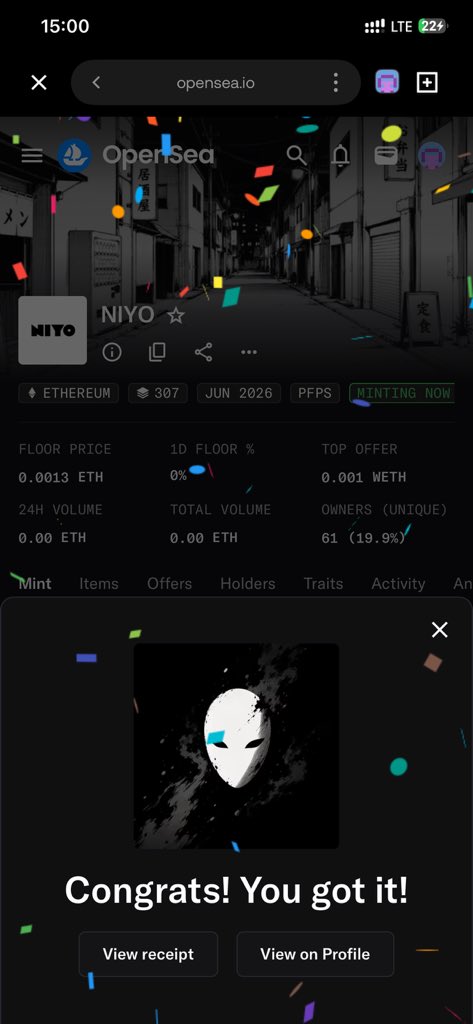 CrownA18's tweet photo. Minted NIYO free mint. https://t.co/zhYZTkPhjm