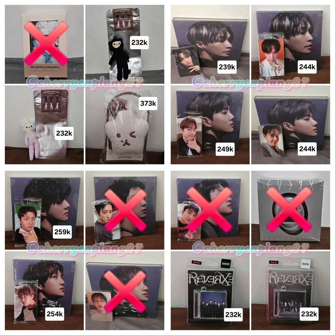 sbtexol's tweet photo. Sell!

🍒 EXO 8TH ALBUM REVERXE COMPACT BIG SMINI
🍒 KAI RANDOM NINI BEAR KEYRING
🍒 BAEKHYUN EMOTICON CUSHION KEYRING

❎ Admin
✅ Keep Event
✅ Splitpay    
✅ Manual    
📍 Jakarta Timur

dm +@cherrycaplang27 https://t.co/SPJyqeMtOW