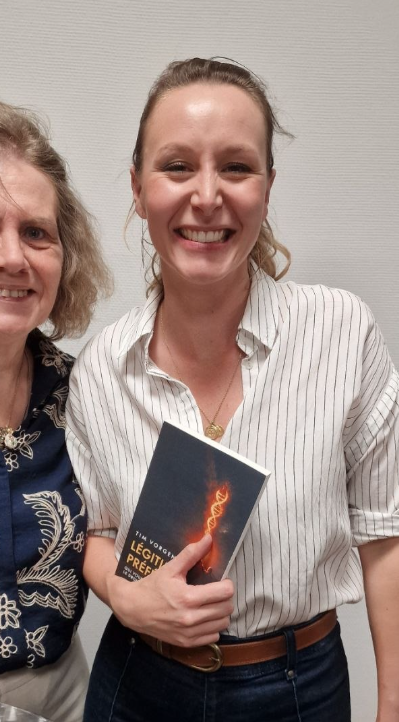 RealJarTaylor's tweet photo. .@MarionMarechal, the staunch identitarian granddaughter of Jean-Marie Le Pen, is clearly pleased to receive a copy of Legitimate Preference, an important book written by my friend @TimVorgens. 

It's always good to see good ideas in good hands.
