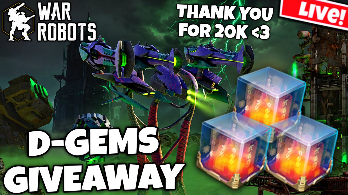 BeefyYT_'s tweet photo. LIVE D-GEM GIVEAWAY — 20k Subscriber Celebration! | WR - War Robots 12.1 https://t.co/MAJRZBMuj9

#warrobots #wr #giveaway https://t.co/luvGbRWLin