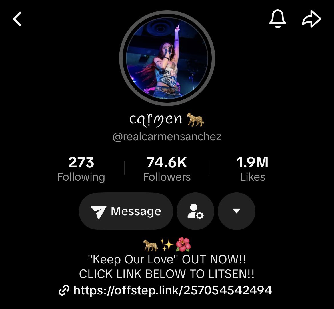 jc3dits's tweet photo. carmen added a cheetah to her name on tiktok.. do we think we’ll see her in cheetah girls 4? https://t.co/8xEBGQMtvk
