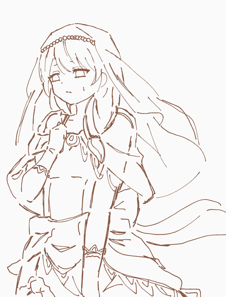 PiiiPi519's tweet photo. やっぱ何も描かずにはいられなかったので急いで花嫁姿（ワイの幻覚）のローラナを描きました！！
またいつか色塗りとかを完成させます！！！！
#6月7日はローラナの日 https://t.co/rZMqdOnVbZ