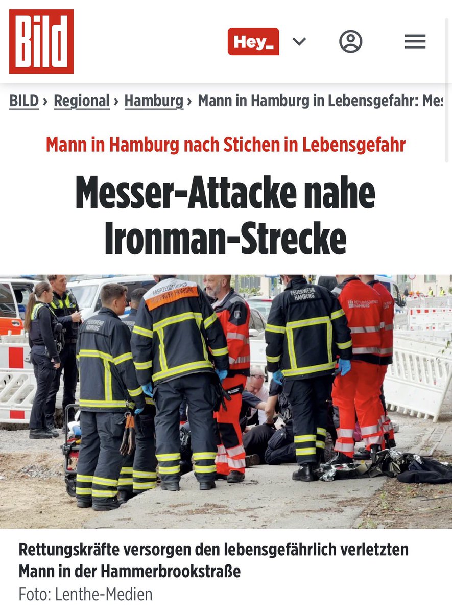 HeimatliebeDE's tweet photo. Hamburg: 
Wieder eine Messerattacke! 
Das Opfer schwebt in Lebensgefahr. 
Der Täter ist auf der Flucht.

Aber laut Merz schaffen wir das. https://t.co/L66CpcLCDF