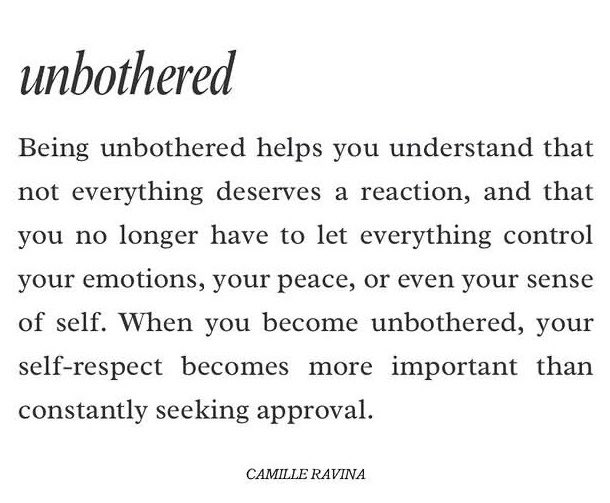 Unbothered Rhyme Being unbothered means remaining calm, confident, and emotionally un ...