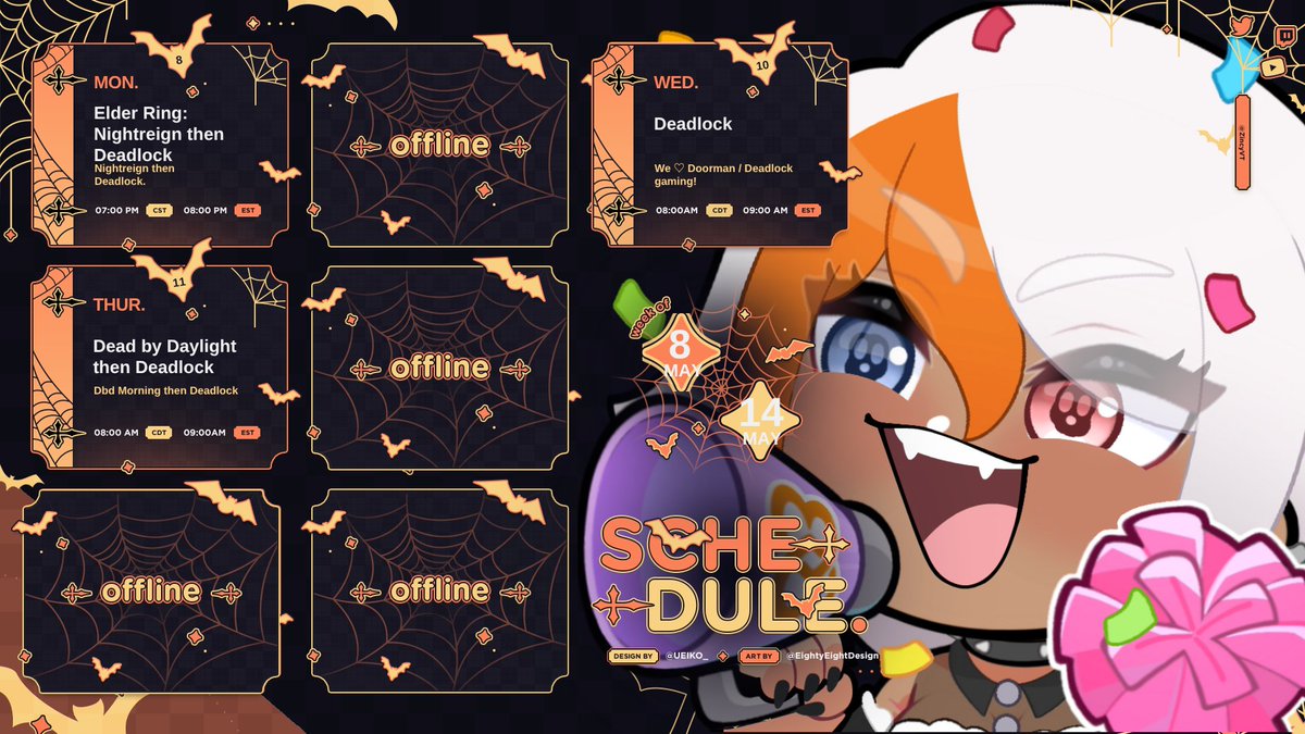 ZincyVT's tweet photo. Hihi Little Souls! I'M BACK!! Here's this week's schedule and I'm sorry it's a lot of Deadlock. I'm addicted LMAO! Hope to see y'all this week! https://t.co/s3L0AKx2KW
