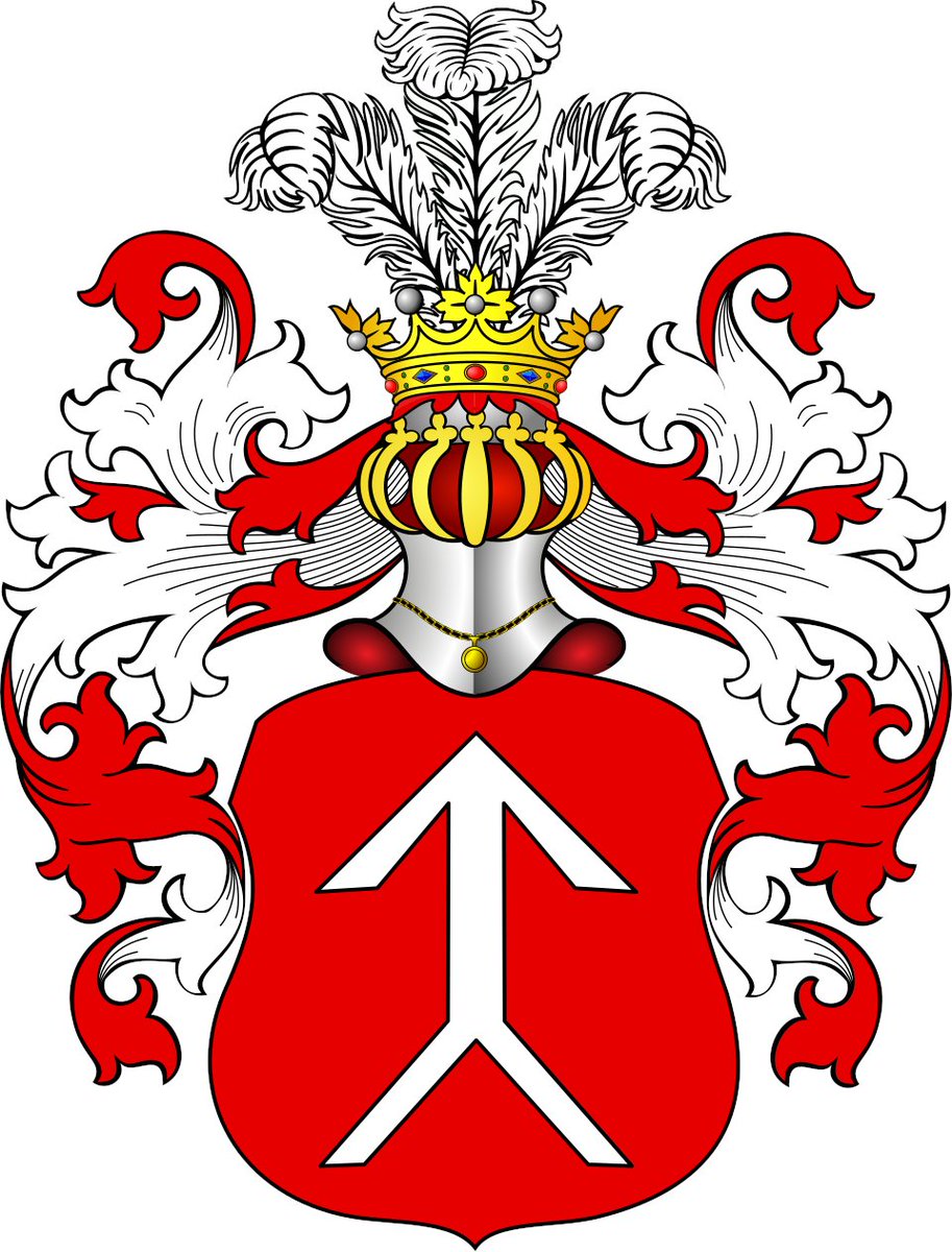 Arannatar's tweet photo. Most coats of arms in Lithuania formed after Christianisation. But a handful of noble families still preserve pagan era heraldic symbols: rune signs, arrows, and swastikas. Ironically, runes became abundant in heraldry, though were never used here as writing system https://t.co/Zmn1w9bUuJ