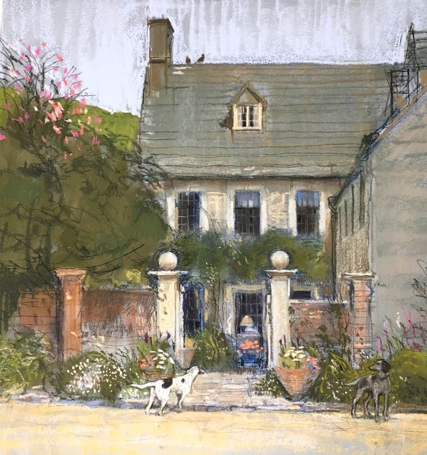 HWarlow's tweet photo. Hello again 
Felicity House 
Pastels artist 
She divides her life between her home in England and  the one she has in France. 
I think this is the latter  
Hello to the dogs . https://t.co/T0kRCio406