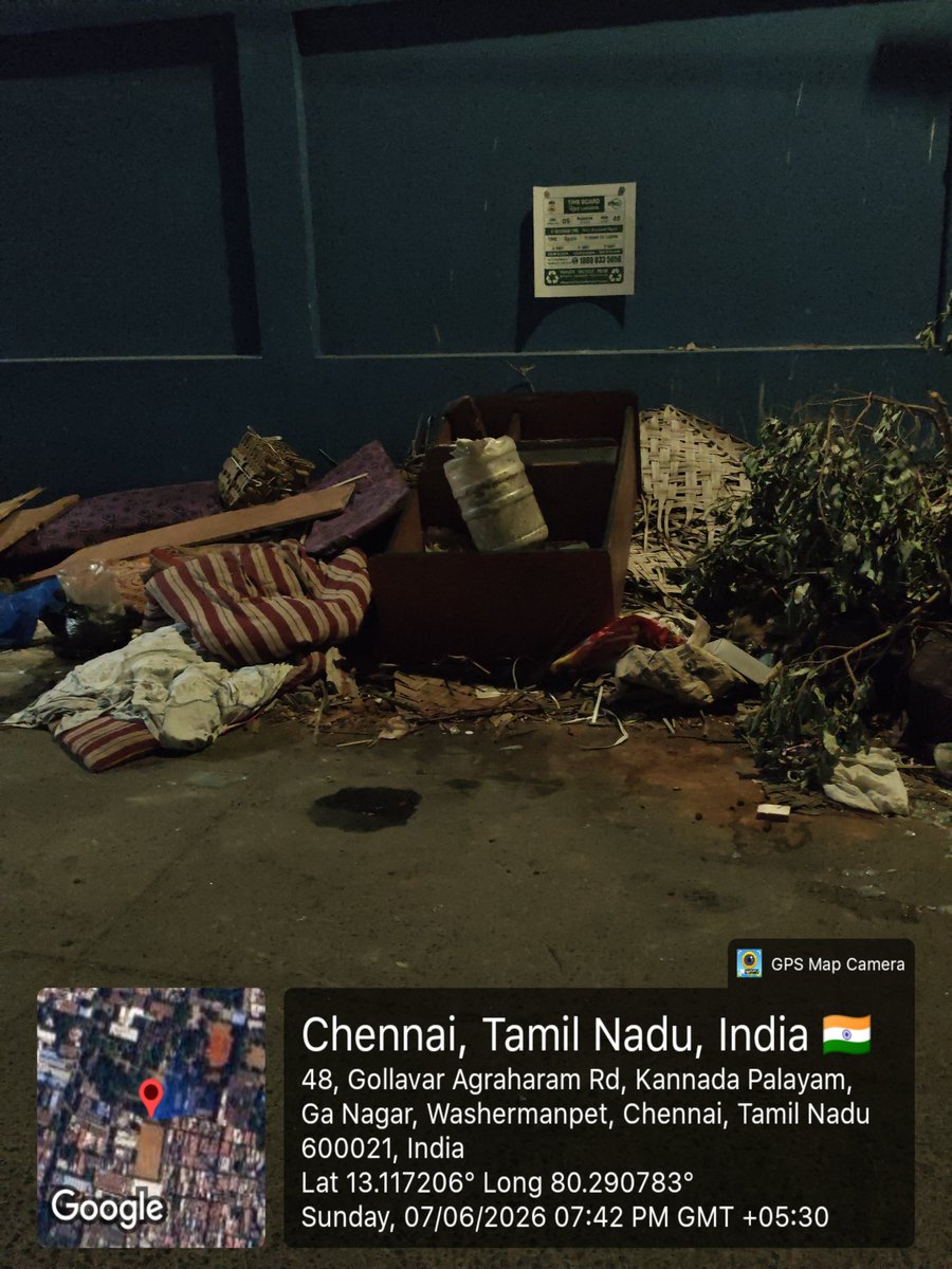 sureshkrissy's tweet photo. There is lot of garbages in our area which is opps to k.c.sankaralinga nadar hr schl ground . Please kindly take necessary action As soon as possible. @chennaicorp @sameerangs https://t.co/EHL1Py5i5G