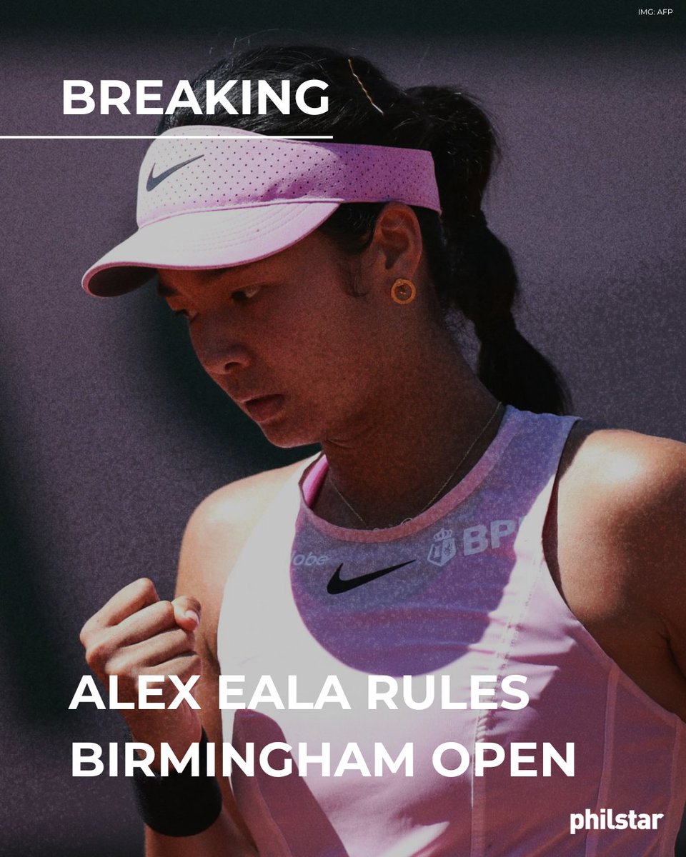 PhilstarNews's tweet photo. ALEX EALA TAKES BIRMINGHAM OPEN CROWN 🏆

Alex Eala finally broke her losing streak against Czechian tennisters and won the WTA 125 Birmingham Open in the process after defeating Nikola Bartunkova in three sets, 5-7, 6-3, 7-5, in the final.

This is the Filipina star’s second WTA 125 title, after ruling the Guadalajara Open in Mexico last year.

Read: https://t.co/d6FGJ6lu30