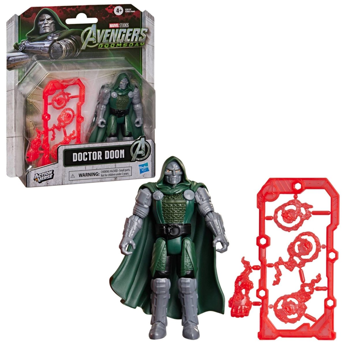preterniadotcom's tweet photo. Hasbro ActionVerse 4-inch Marvel Studios Avengers: Doomsday Doctor Doom &amp; Thor (Thing &amp; Beast are also featured on the card back cross-sell). https://t.co/sBuUqRlv8Y