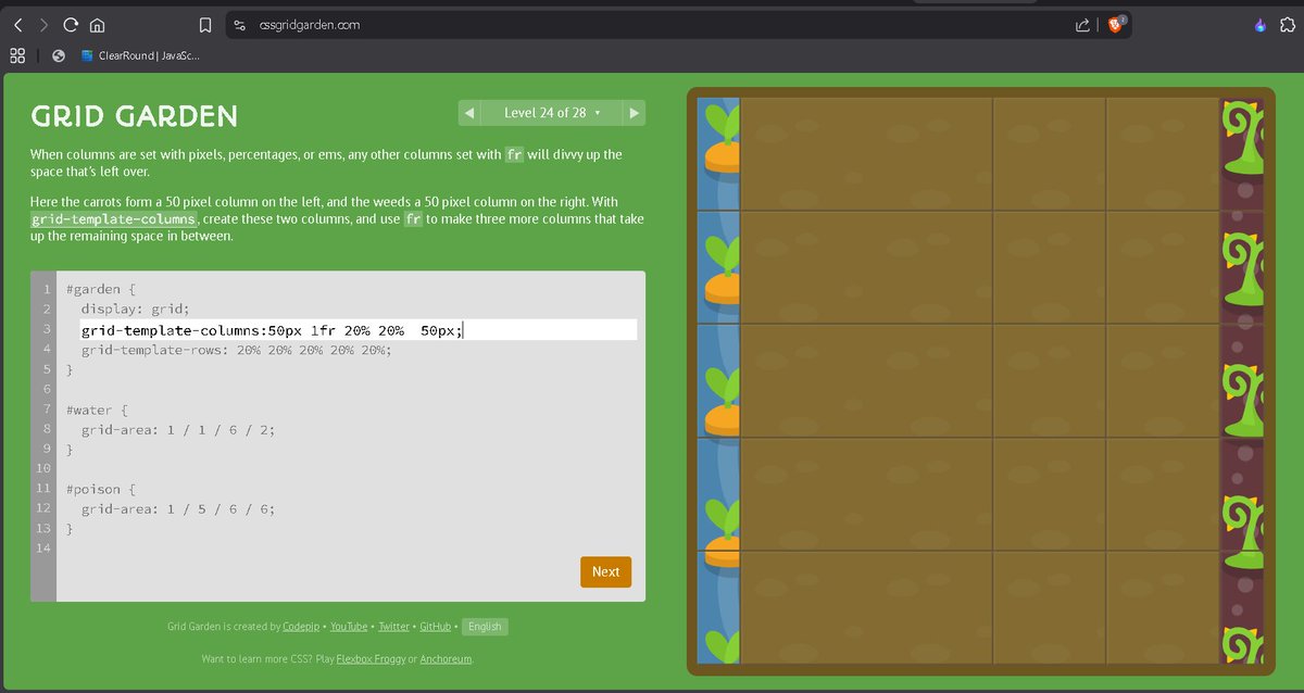 DipakDC13's tweet photo. Today I discovered something interesting—if you’re not confident with CSS Grid, this page teaches you through a fun game
https://t.co/GAa1g7891I https://t.co/Sakx6FbMhm