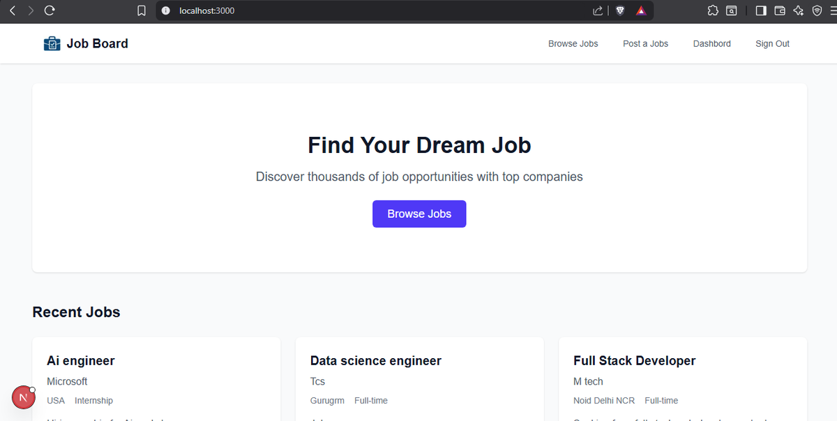Nischay42's tweet photo. Day 93–97 #untilIGetJob

Built a basic Job Posting App using Next.js, Express, Prisma, Neon DB, and JWT Auth 

Learned:
→ Prisma schema design
→ One-to-many &amp; many-to-many relations
→ Complex database queries
→ GitHub signup https://t.co/QTzhYTzFiY