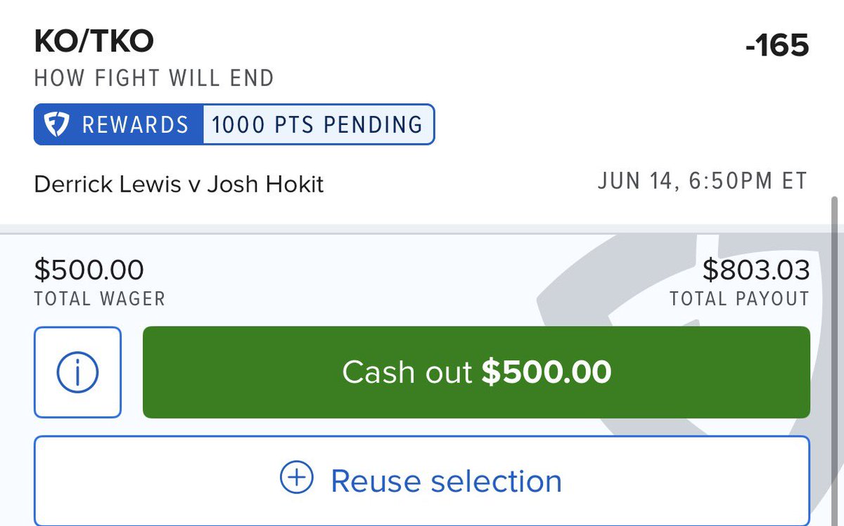 Dariconable's tweet photo. First free bet for #ufcfreedom250 is gonna be Hokit vs Lewis fight ends by KO/TKO at -190. Grabbed it at -165. Currently available on #fanduel 

Show some love if you are tailing 🫡👀 https://t.co/iJ8Juk97SF