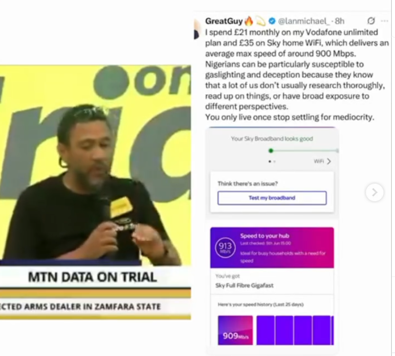 NigeriaStories's tweet photo. MTN CEO claims there’s no unlimited data anywhere in the world unless you’re paying a fortune for it but Nigerians share screenshot of what they pay for unlimited data abroad to counter him https://t.co/gh3Gdi0zK1