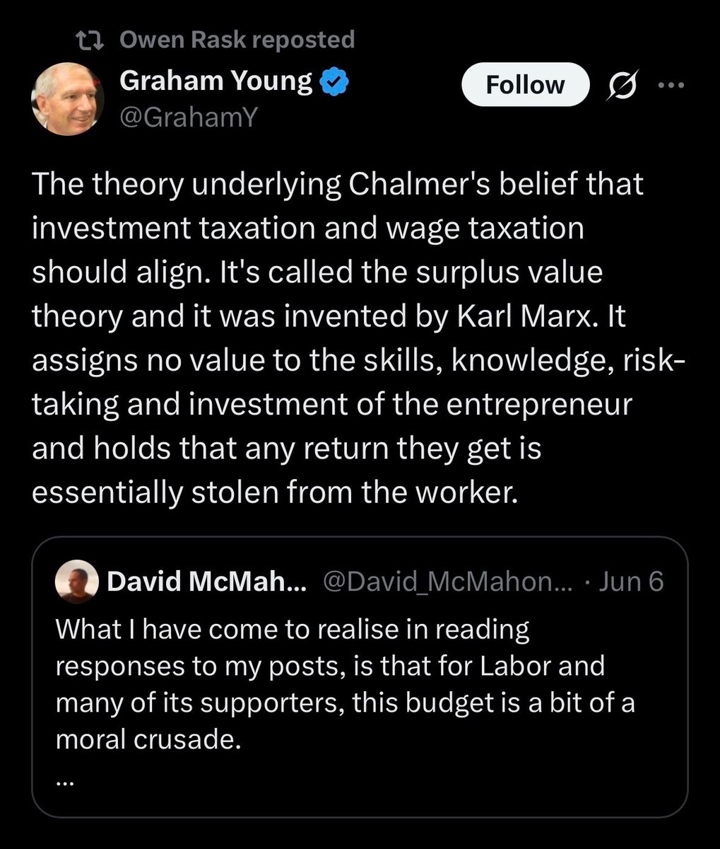 aupundit's tweet photo. @ajamesbragg @OwenRask @TMFScottP @cmkusher Lazy man’s thinking from Graham Young @OwenRask
 
Intellectual dishonesty too. 

Possible to critique tax reform without relying on badly formulated tropes. https://t.co/kNQ7HiXSrx