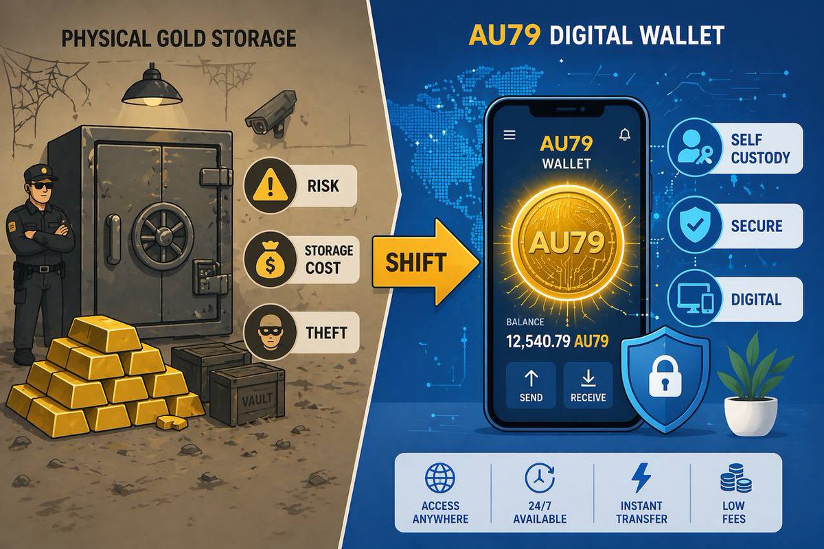 AU79onsol's tweet photo. Whilst everything collapses 🌟 
Digital gold will prevail. 🌟 

$AU79 WILL flip the gold market 🌟 https://t.co/EguMrCE8kr
