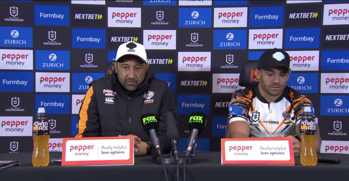 PeterVLang's tweet photo. Props to coach Benji Marshall who answered every question asked of him in complete sentences and with dignity and substance unlike Ricky Stuart who pouted and sooked his way through his presser last night. https://t.co/HeXO88U0Lg
