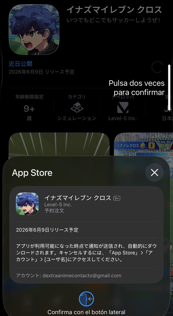 DextraG07's tweet photo. La que he tenido que montar para descargarme el Inazuma Eleven Cross en el iPhone https://t.co/OOcDQ86tLl